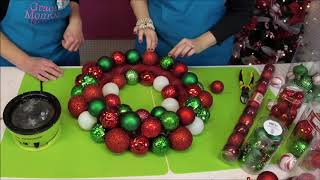 DIY Christmas Crafts  How to Make a Christmas Ball Ornament Wreath [upl. by Icats]