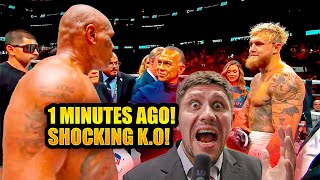 1 MINUTES AGO KO Mike Tyson vs Jake Paul 2024 full match jake paul vs mike tyson fight reaction [upl. by Yorke]