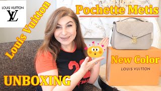 Louis Vuitton Pochette Metis Empreinte Tourterelle Leather Unboxing and Modshots  OxanaLV [upl. by Ellenehc260]