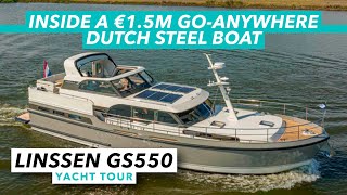 Inside a €14m goanywhere Dutch steel boat  Linssen GS550 Variotop yacht tour  MBY [upl. by Aterg728]