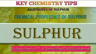 FORM 3 SULPHUR AND ITS COMPOUNDS  Extraction allotropes properties of sulphur [upl. by Gierk]