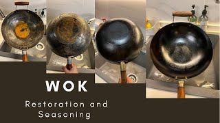 Wok Restoration and Seasoning Nonstick pan [upl. by Ahsino]