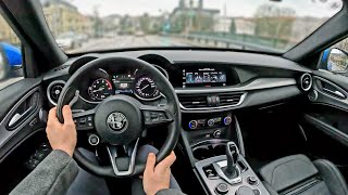 2022 Alfa Romeo Stelvio Q4  Veloce  20l 280HP AWD  POV Test Drive in rainy day [upl. by Oiralih]