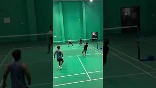 Quick return and saved a point badminton badmintonhighlights badmintondoubles shorts ytshorts [upl. by Idden]