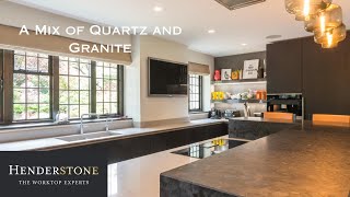 Silestone Niebla Quartz Worktops amp Antique Brown Granite Breakfast Bar  Henderstone [upl. by Balbinder]