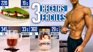 Ideas de desayunos PERFECTOS para marcar tu cuerpo 💪🍳 3 recetas rápidas y saludables [upl. by Aleekahs196]