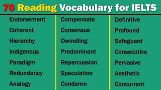 70 Most Commonly Used Advanced Vocabulary for IELTS Reading [upl. by Ahsiram]