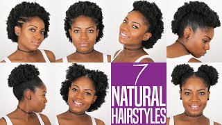 7 NATURAL HAIRSTYLES For Short to Medium Length Natural Hair 4B4C Hair [upl. by Sello]