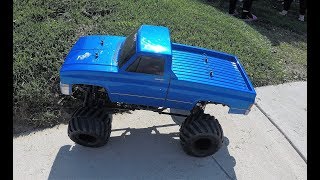 MST MTX1 Brushless Monster Truck Run On 2s  Different shocks and tracker tires [upl. by Shyamal]