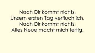 Nach dir kommt nichts TOKIO HOTEL lyrics [upl. by Hsoj]