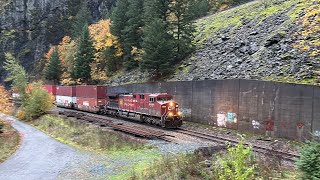 Fall Colours CPKC 148 Intermodal Train  Yale BC Canada 26OCT24 CP AC4400CW 9808 Leading [upl. by Elizabet471]