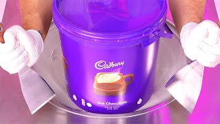 Hot Chocolate Ice Cream  how to make Hot Chocolate to Ice Cream Rolls with Cadbury Cocoa  ASMR [upl. by Eznyl]