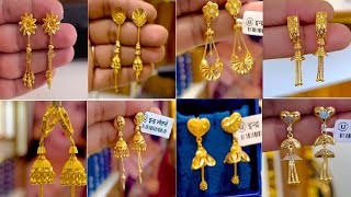 2024 New model gold earrings designs with weight and priceLatest fancy earring designs in gold [upl. by Welker92]