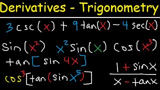 Derivatives of Trigonometric Functions  Product Rule Quotient amp Chain Rule  Calculus Tutorial [upl. by Jannel]