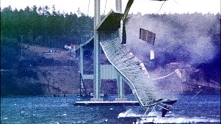 Tacoma Narrows Bridge Collapse  Gallopin Gertie 1940 [upl. by Esadnac]