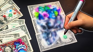 Making Art on Real Dollars  DOLLAR ART CHALLENGE [upl. by Luz832]