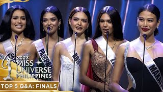 Top 5 Final Question and Answer Round  Miss Universe Philippines 2023 [upl. by Felt295]