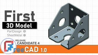 FreeCAD 10RC4 First 3D Model using PartDesign workbench [upl. by Nuhsyar404]