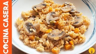 Arroz con Champiñones Recetas de Cocina [upl. by Nrublim]