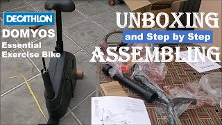 UNBOXING Domyos essential Exercise Bike step by step ASSEMBLE Domyos exercise bike VM130 DECATHLON [upl. by Anastasio380]