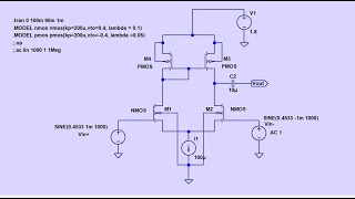 Differential Amplifier with Active Load in LTspice [upl. by Luigino325]