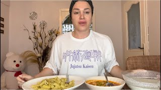 PESTO FESLEĞEN SOSLU MAKARNA TAVUKLU BEZELYE mukbang asmr [upl. by Ruttger]