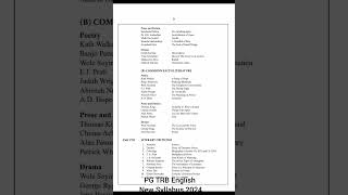 PG TRB English New Syllabus 2024 [upl. by Sherrill598]