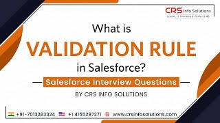 Salesforce Beginner Interview Question Part 10  What is Validation Rule and how to create it [upl. by Fowkes]