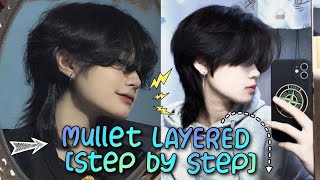 MULLET Layered ✁ wolfcut  TUTORIAL StepbyStep⚘ newstyle [upl. by Mook]