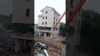 Excavators at Work Demolishing Abandoned Houses Excavator Demolish House [upl. by Amsed]