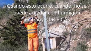 Colocar postes sin hormigon instalación con picas hincadas [upl. by Savil]