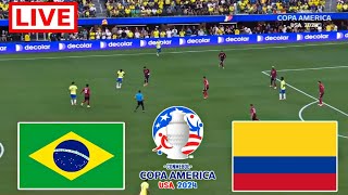 Brazil vs Colombia Live football  Copa America 2024  brazil vs Colombia gameplay pes21 [upl. by Eicnarf972]