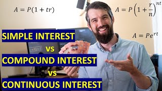 INTEREST Simple Interest vs Compound Interest vs Continuous Interest [upl. by Asilef]