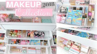 MAKEUP COLLECTION AND STORAGE 2018🌟💕SLMissGlam [upl. by Etnoval587]