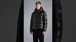 MONCLER Shiny Pavin Short Down Jacket Hooded Glossy Black Men [upl. by Syla]