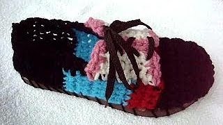 crochet pattern LACE UP SHOES how to diy [upl. by Leber]