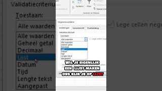 Hoe kan je een keuzelijst maken of gegevensvalidatie toepassen in een Excel gegevensvalidatie [upl. by Skeie]