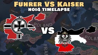 Fuhrer Vs Kaiser in WW2  HOI4 Double Timelapse [upl. by Aholla563]