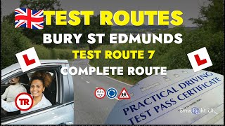 Driving Test Routes  UK Driving test preparation  Bury St Edmunds Route 7 Complete route [upl. by Leveroni]