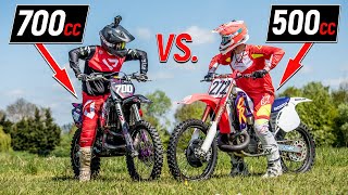 700cc vs 500cc 2 Stroke Dirt Bike Shootout [upl. by Meade]