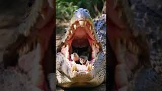 Crocodile dental cleaning shorts wildlife animals [upl. by Noyek]