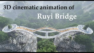 Ruyi bridge 3D animation  modern pedestrian bridge [upl. by Kelam296]