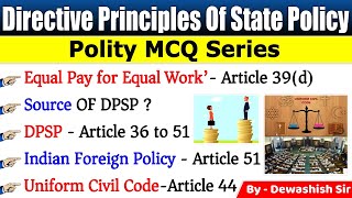 Directive Principle Of State Policy MCQ  Polity MCQ Series  Polity Gk  Dewashish [upl. by Effy]