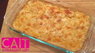 French Onion Scalloped Potato Recipe  Homemade Scalloped Potatoes Recipe  Cait Straight Up [upl. by Aramas]