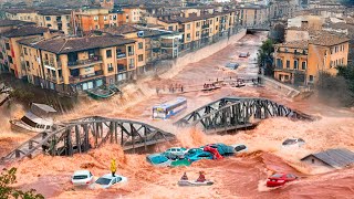 Evacuation in Spain Failed New Flooding Destroys half of Girona city Catalonia Europe is shocked [upl. by Hyozo]