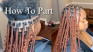 How To Part For KnotlessBox Braids Soft Locs Etc  Brick Layer Parting Tutorial For Beginners [upl. by Tamis]