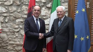 Mattarella incontra il Presidente dAlbania a Piana degli Albanesi [upl. by Mezoff996]