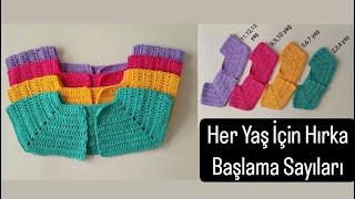 HER YAŞ İÇİN TIĞ İŞİ HIRKA BAŞLAMA SAYILARI ✅ARTIK HER YAŞ İÇİN HIRKA ÖRMEK ÇOK KOLAY✅Tığ işi Roba [upl. by Ennazus]