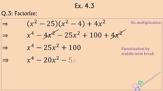 Mathematics for class 9 Sindh Board Unit  4 Ex 43 Q3v [upl. by Yerag60]