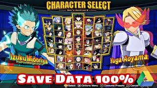 All Character My Hero Ones Justice 2 DLC Update  Save Data 100 [upl. by Enom869]